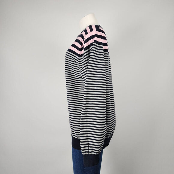 Autograph Pink & Black Knit Striped Sweater Size L - Picture 4 of 7